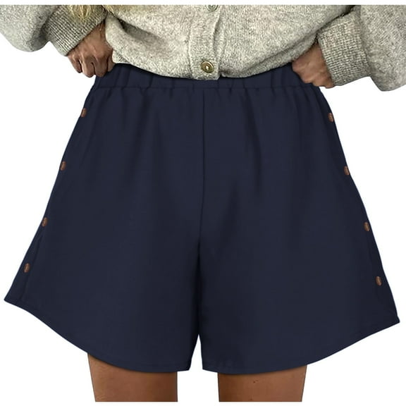 OSFVNOXV Biker Shorts Women Bodycon Elastic Waist Loose Solid Color Workout Lounge Shorts Mothers Birthday Gifts