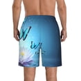 thumbnail image 3 of Kdxio Butterflies And Waterlily In Water Pattern Mens Casual Shorts - Drawstring Summer Beach Sports Shorts for Men, 3 of 9