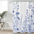 thumbnail image 6 of Shower Curtains Blue Theme Bath Curtain Blue Flower Waterproof Bathroom Shower Curtain Set with Hooks Decoration 36 x 72 Inches, 6 of 7