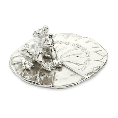 Handcrafted Tarnish-free Pewter Tiny Gardens ONE KISS CAN CHANGE EVERYTHING Frog Prince Ring Holder QGM12048
