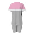 thumbnail image 3 of Blouses pour Femmes, Mode Imprimée Blouse Col en V Manches Courtes Hauts Shorts Ensemble Décontracté, 3 of 5