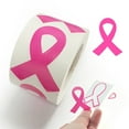 thumbnail image 1 of Pink Ribbon Stickers Breast Cancer Awareness Stickers Self-adhesive Ribbon Design Stickers for Fundraisers Groups Charity Events, 1 of 7