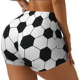thumbnail image 2 of Vsdgher Soccer Ball print Workout Shorts for Women Seamless Soft Smooth Gym Yoga Scrunch Active Exercise Fitness Shorts, 2 of 8