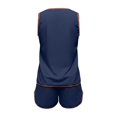 thumbnail image 6 of Arlun Linen Sets for Women 2 Piece Summer Casual Beach Vacation Outfits 2026 Trendy Deep V-Neck Sleeveless Tank Top and Shorts Sets Loose Lightweight Breathable Loungewear Navy L, 6 of 6