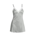 thumbnail image 4 of Frostluinai Women's Satin Chemise Nightgown Lace Trim Silk Slip Lingerie Dress V Neck Camisoles Sleep Dresses Nighties Sleepwear, 4 of 9