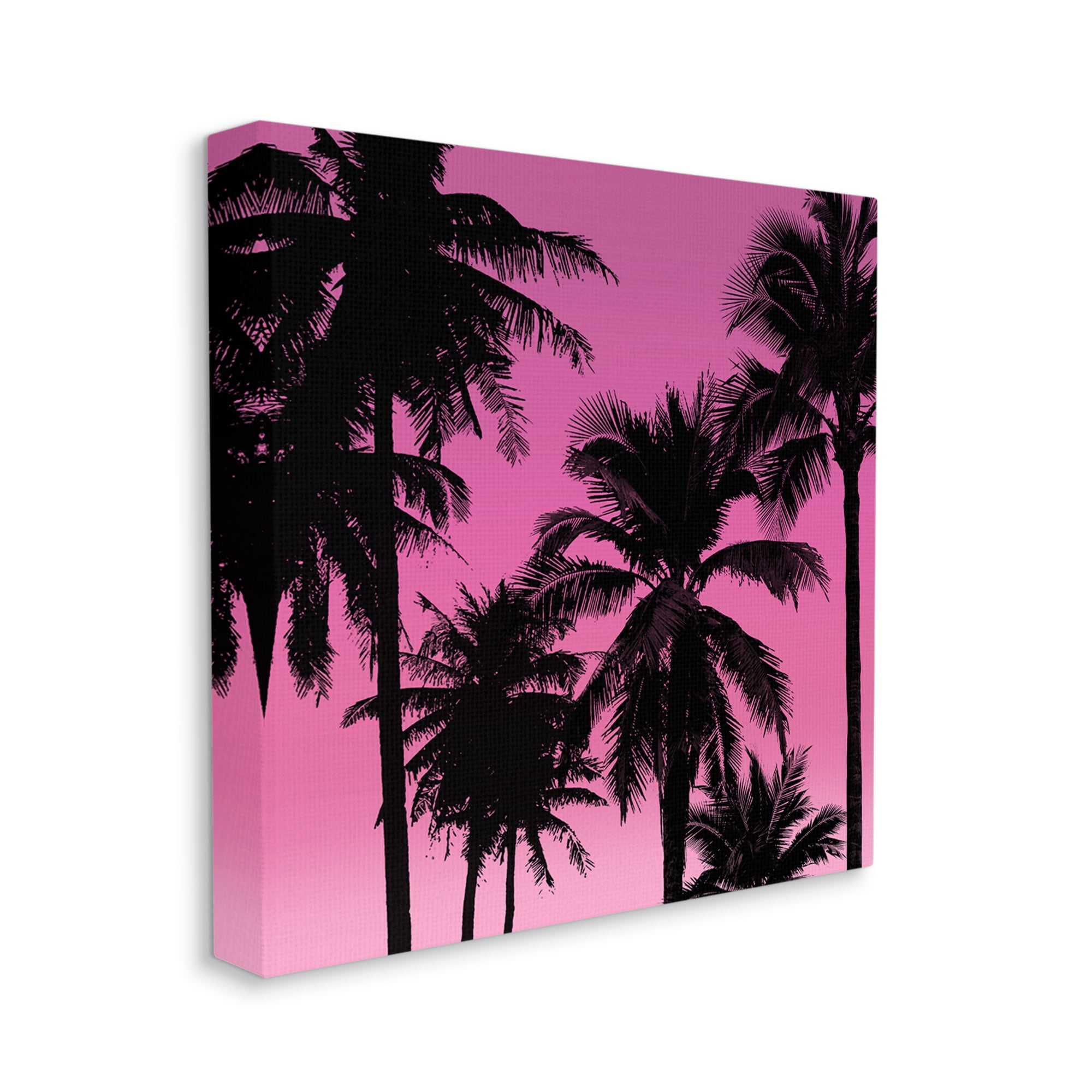 Stupell Industries Tropical Pink Palms Botanical & Floral Painting Gallery Wrapped Canvas Art Print Wall Art, 30 x 30