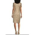 thumbnail image 6 of Aidan Mattox Light Gold Beaded Sequin Crew Neck Short Sleeve Dress, 6 of 6