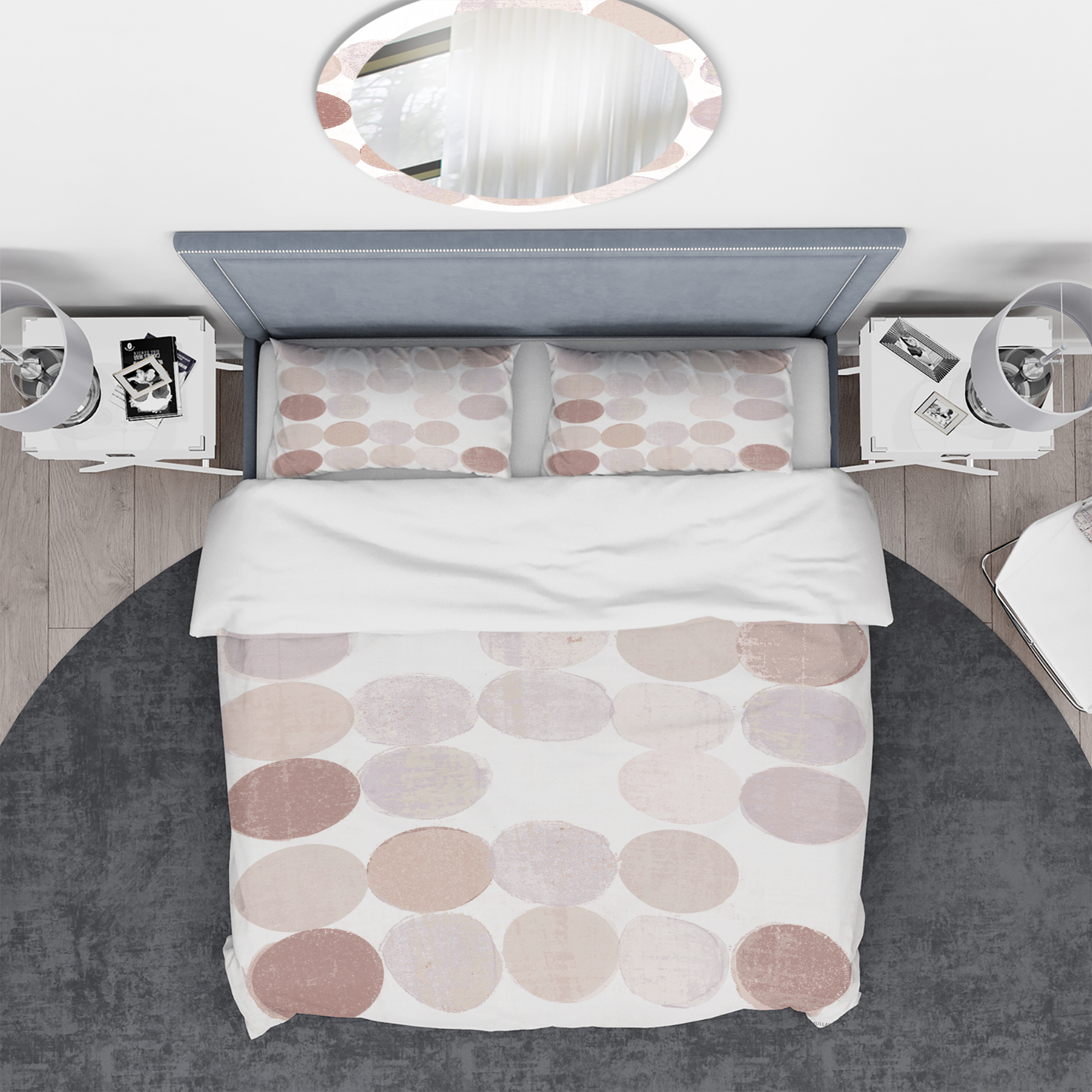 Designart 'Shade of Pink Geometric Dots II' Geometric Duvet Cover Set