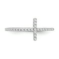 thumbnail image 4 of Araiya Fine Jewelry 10K White Gold Round-shape Lab Grown Diamond Cross Band Ring ( 1/8 cttw, D-F Color, VS Clarity) Size 5, 4 of 8