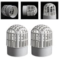 thumbnail image 3 of 2pcs Breathable Cap Filter Pipe Air Duct Guard Mesh Vent Cover Hood White PVC, 3 of 6