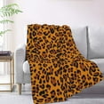 thumbnail image 2 of XMXT Throw Blankets, Fashion Animal Leopard Print Bed Blanket for Bedroom Sofa, 50 x 70 inches Yellow, 2 of 9