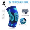 thumbnail image 3 of Hukapapa Protector de rodilla de punto de camuflaje a prueba de frío protector deportivo antideslizante de alta elasticidad para otoño e invierno azul, 3 of 6