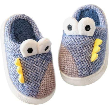 

Kids Home Slippers Winter Warm Indoor Shoes Dinosaur Slippers for Girls Boys Slippers (a-Blue#@492 2.5-3 Years Toddler)