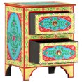 thumbnail image 2 of vidaXL Hand Painted bedside Cabinet 40x30x50 cm Solid Mango Wood, 2 of 5