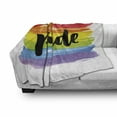 thumbnail image 3 of Pride Soft Flannel Fleece Throw Blanket, Watercolor Artwork with Rainbow Brush Strokes of Gay Pride Hand Writing Print, Cozy Plush for Indoor and Outdoor Use, 70" x 90", Multicolor, by Ambesonne, 3 of 6