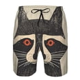 thumbnail image 3 of Fotbe Retro Raccoon Graphic Print Trajes de Baño Estampados para Hombre, Shorts de Verano de Secado Rápido, Ropa de Playa, Bañadores-Large, 3 of 6