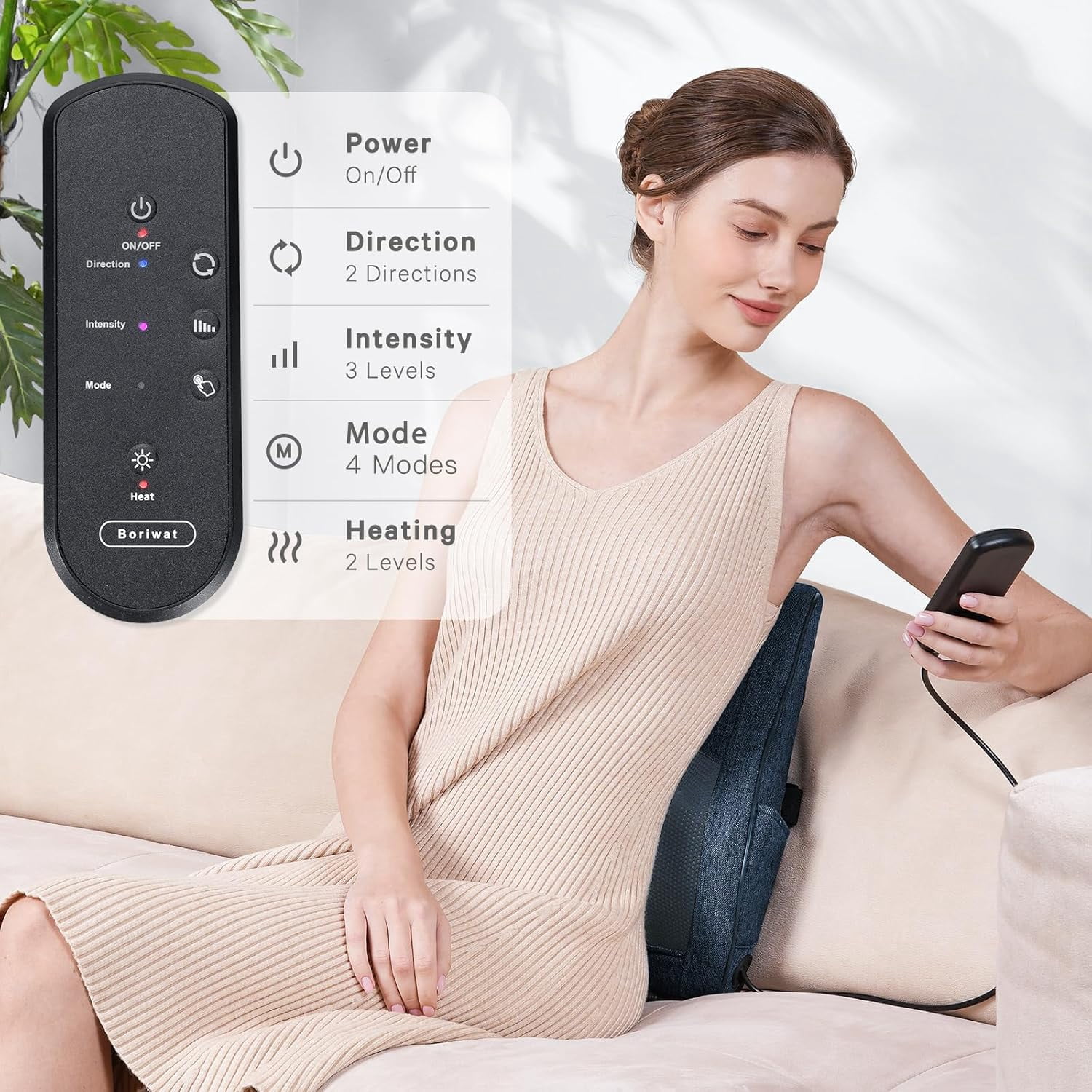 COSYSKY Back Massager with Heat 3D Kneading Shiatsu Back Neck Massager, Black