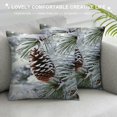 thumbnail image 3 of Shiartex Pine Cone Snow Pine Tree Branch Pillow Cushion Covers Aesthetic Decorative Winter Style 1PC Square 12x12in, 3 of 5