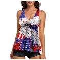 thumbnail image 1 of WEAIXIMIUNG Robe de Couverture de Maillot de Bain pour Femmes Tankini d'Été Maillot de Bain Deux Pièces Imprimé Bretelles Shorts Maillot de Bain Deux Pièces (2) S, 1 of 5