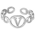 thumbnail image 1 of TIMIFIS Silver Rings Titanium Steel Plated 26 Letter English Opening Finger Hollow Valentine'S Day Gift, 1 of 1