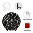 thumbnail image 4 of Daiia Retro Skeleton Dancing On Halloween Party Printed Pattern Ceramic Plate Dinner Plates Bone China Decorative Plates with Display Stand Art Ceramic Ornaments for Wall Hanging Decoration-6in, 4 of 6