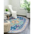 thumbnail image 6 of Unique Loom Timeless Collection Area Rug - Philip (2' x 3' 1" Oval Blue/Blue), 6 of 8