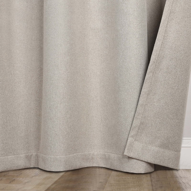 Superior Nyan 100% Blackout Curtains Set of 2, Grommet Header Curtain Panel Pair, Oatmeal Beige, 52"W x 96"L