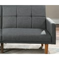 thumbnail image 6 of New Transitional Look Living Room Sofa Couch Convertible Bed Blue Grey Polyfiber 1pc Tufted Sofa Cushion Wooden Legs, 6 of 11
