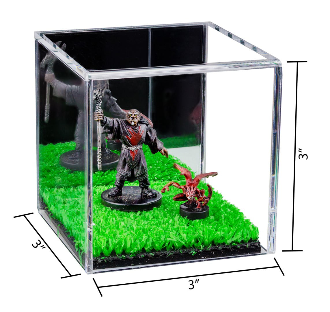 A046-TB Details about   Versatile Turf Bottom Clear Display Case Square Box 3" x 3" x 3" 