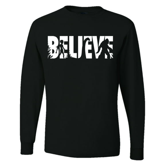 Wild Bobby Believe Bigfoot Aliens Men Long Sleeve Shirt