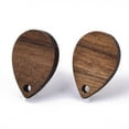 thumbnail image 4 of E835 - 10 pcs. 304 Stainless Steel Earring Posts Studs Settings Cabochons Tacks - 17mm - Wood - Brown - Teardrop, 4 of 4