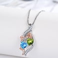 thumbnail image 6 of Taioiat Double Birthstone Necklaces for Women 18K Gold Plated Birthstone Rose Flower Jewelry Anniversary Valentines Day Mother's Day Birthday Gifts for Her Wife Girlfriend Mom, 6 of 7