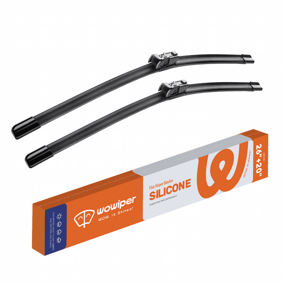 WOWIPER 26" 20" Premium Silicone Wiper Blades 2 Pack – Water Repellent Beam Fit Pinch Tab – OEM All-Season for Volvo XC60 2010-2017 and more