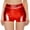Red, variant on MNCEKFOD Womens Jeans Shorts High Waisted Metallic Hip Wrap Shorts Rave Bottoms For Dancing Clubwear Lounge Short Pants Red S
