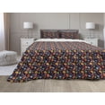 thumbnail image 1 of Acorn Comforter & Sham Bedding Set, Vintage Forest Flora Elements Pattern with Repeating Colorful Leaves Mushrooms Acorns, 3 pcs Duvet Set Microfiber Filling Quilt, 5 Sizes, Multicolor, by Ambesonne, 1 of 4
