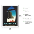 thumbnail image 2 of Belgium (Belgien) - Brussels Central Place- Bell Tower - Classical Fassades - Place Centrale - Vintage Travel Poster by Richez c.1950 - Fine Art Matte Paper Print (Unframed) 24x32in, 2 of 4