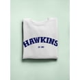 thumbnail image 3 of Hawkins 1983 Navy Blue Sweatshirt Women -Smartprints Designs, Female Small, 3 of 4