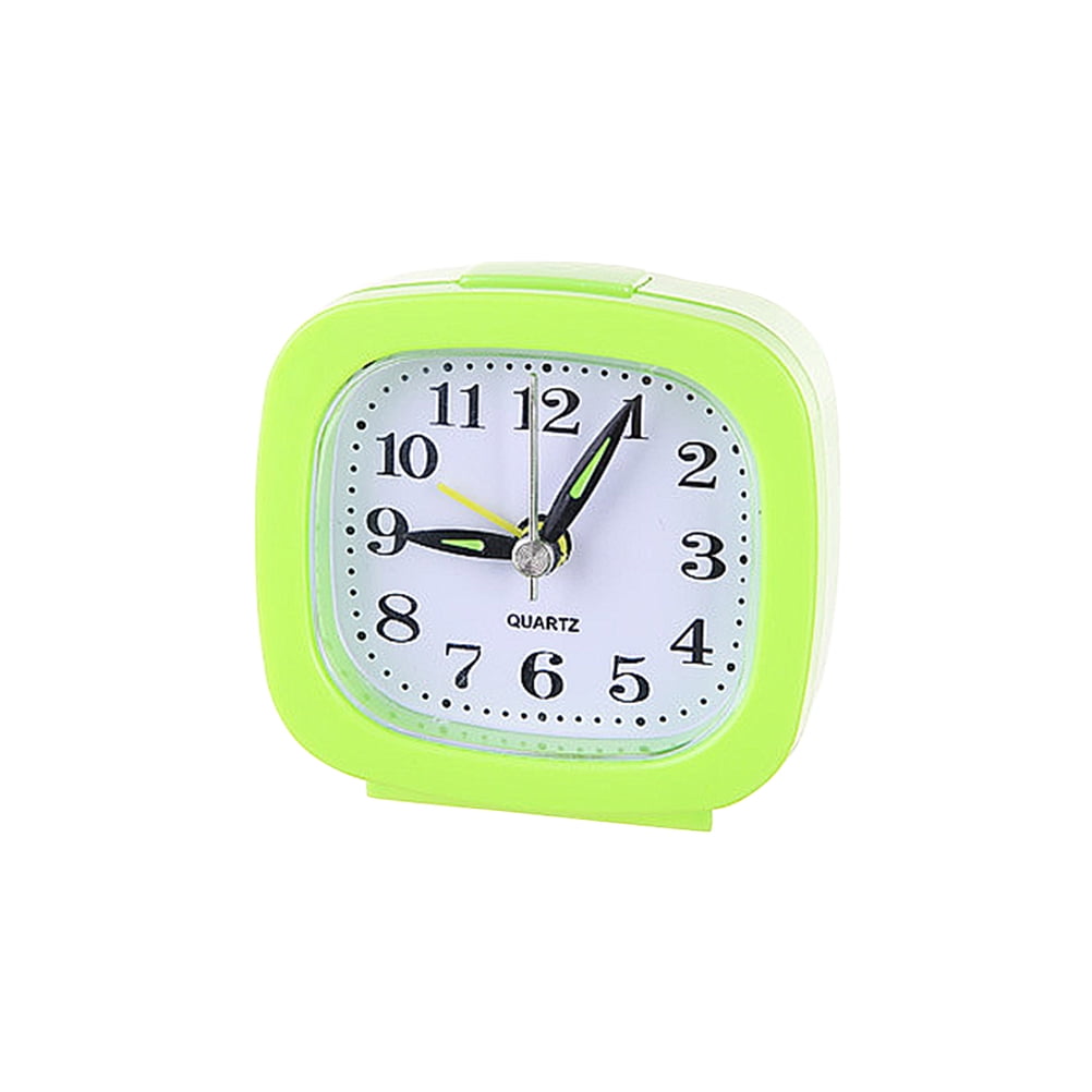 Square Alarm Clock Arabic Numbers Battery Powered Ticking Snooze Table
