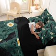 thumbnail image 5 of Homewish Gothic Halloween Crow 7-Piece Twin Bedding,Daisy Floral Pattern Bedding Comforter Set,Dark Teal White,Black Reversible, 5 of 8