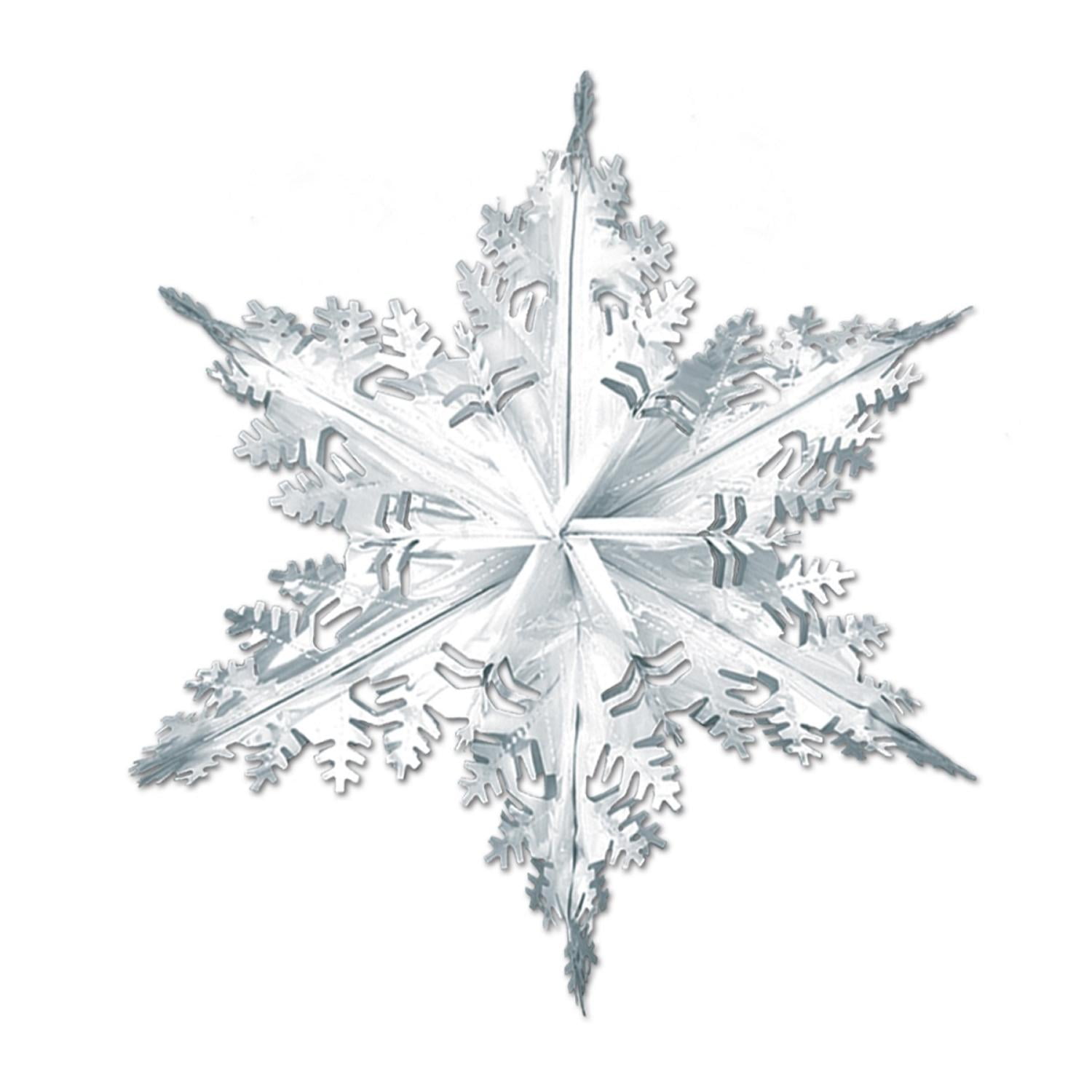 Club Pack Of 12 Metallic Silver Winter Snowflake Hanging Club Pack Of 12 Metallic Silver Winter Snowflake Hanging Decorations 24 Com