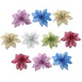 thumbnail image 1 of 10pcs Christmas Simulation Flower Decoration DIY Xmas Ornament Fake Flower Adornment for Home Party Random Color, 1 of 8