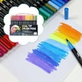 thumbnail image 5 of Ampiyan 2-Pack Double-Tip 24-Color Highlighter Marker Pens, 3ml Watercolor Fine & Broad Nib Metal Body Hand Painting, Drawing, Illustration - Bright, Blendable, No Fade Ink for Artists & Professionals, 5 of 7