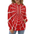 thumbnail image 4 of Red Spider Web Black Cartoon 3D Print Hoodie Men Women Autumn Thin Pullover Sweatshirt Vintage Streetwear Tops, 4 of 6