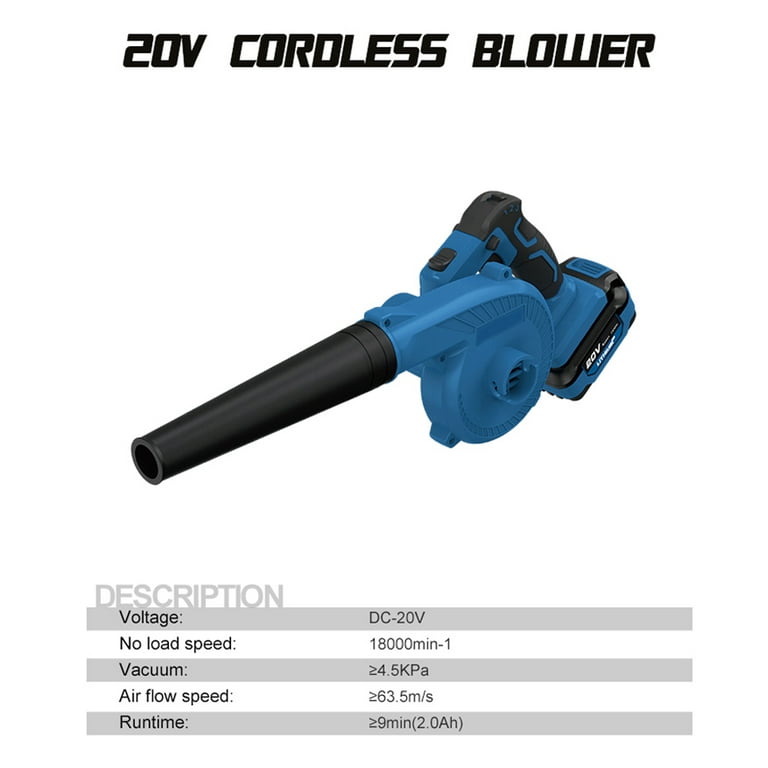 Cordless Leaf Blower, 20V Handheld Electric Leaf Blowers with 2 x Battery & Charger, 2 Speed Mode, 320CFM 165mph, Lightweight Battery Powered Leaf