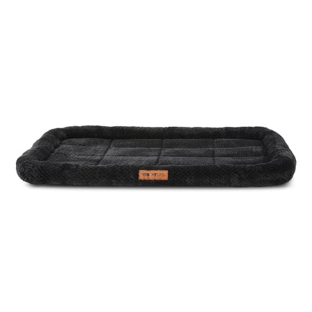 Vibrant Life Extra Large Cozy Luxe Crate Mat Pet Bed, Dark Gray, 42" x 34"