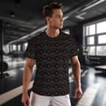 thumbnail image 3 of Wukai Red Poker Print Men's Short-Sleeved Mesh T-Shirt,Quick-Dry Short Sleeve Workout T-Shirt-, 3 of 8