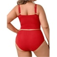 thumbnail image 2 of Women's Plus Size Swimsuit Ruched High Waisted Bikini Sets Two Piece Bathing Suits, 2 of 6