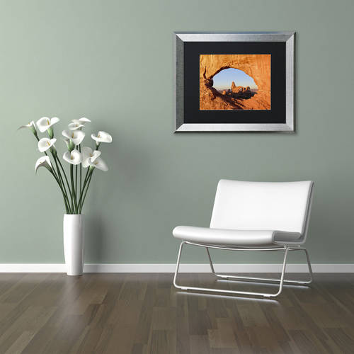 Trademark Fine Art "Through the Arch" Canvas Art by Michael Blanchette Photography Black Matte, Silver Frame