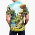 thumbnail image 6 of Salouo Cartoon Mushroom House for Men's Short Sleeve Polo Shirts,Polo Shirts for Men Performance Short Sleeve Golf Shirt Athletic Casual Collared T-Shirt-3X-Large, 6 of 8