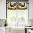 thumbnail image 2 of Retro Rooster Valances for Windows Farmhouse Kitchen Curtains Valances Rod Pocket Valance Curtains for Kitchen Windows Sunflower Watercolor Animals Window Valances for Bathroom Bedroom 42"x12", 2 of 6